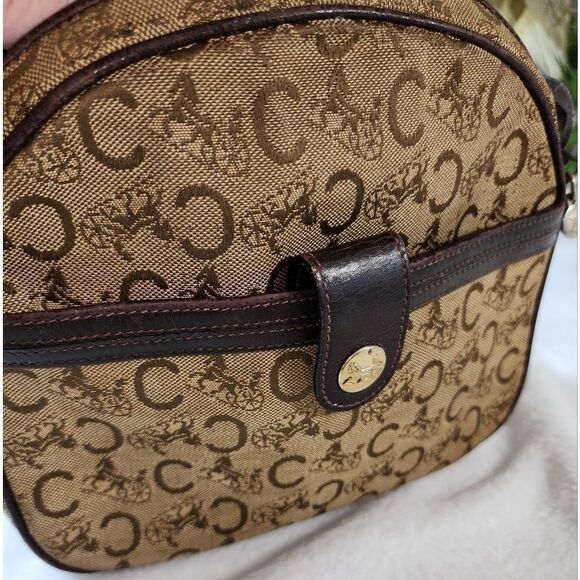 Authentic CELINE C Sulky Pattern Shoulder Bag Beige/Brown - Picture 12 of 17